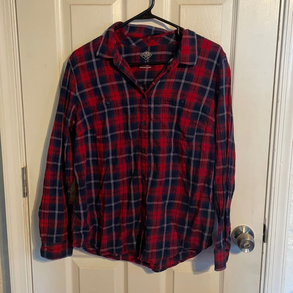 Plaid button down shirt